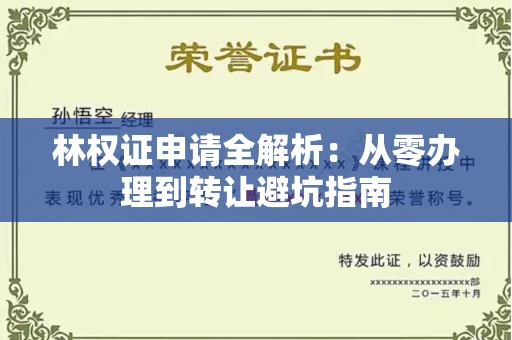 昆明林权证申请全解析:从零办理到转让避坑指南