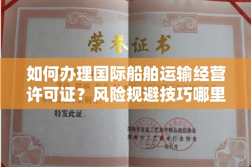 昆明如何办理国际船舶运输经营许可证?风险规避技巧哪里找?