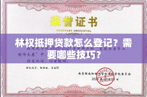 昆明林权抵押贷款怎么登记?需要哪些技巧?