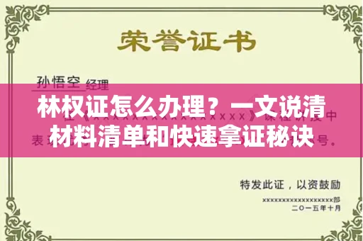 昆明林权证怎么办理?一文说清材料清单和快速拿证秘诀