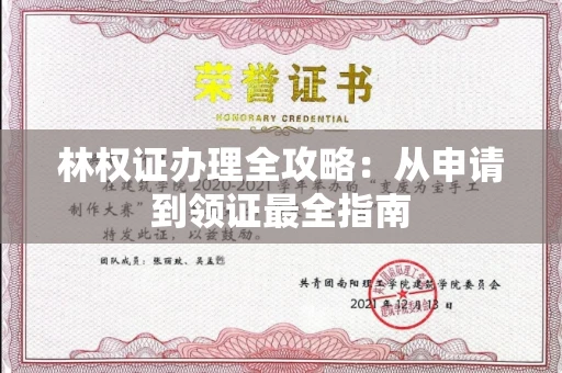 昆明林权证办理全攻略:从申请到领证最全指南