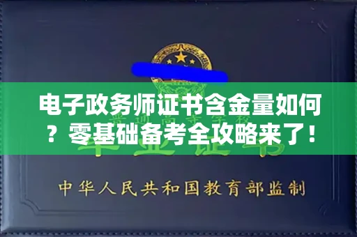 昆明电子政务师证书含金量如何?零基础备考全攻略来了!