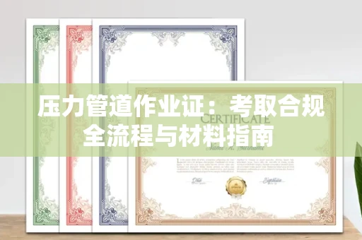 昆明压力管道作业证:考取合规全流程与材料指南  昆明压力管道作业证:考取合规全流程与材料指南