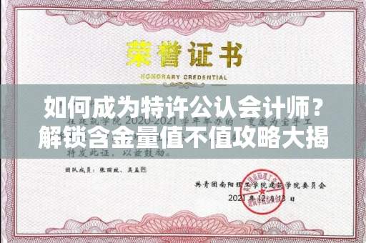 昆明如何成为特许公认会计师?解锁含金量值不值攻略大揭秘